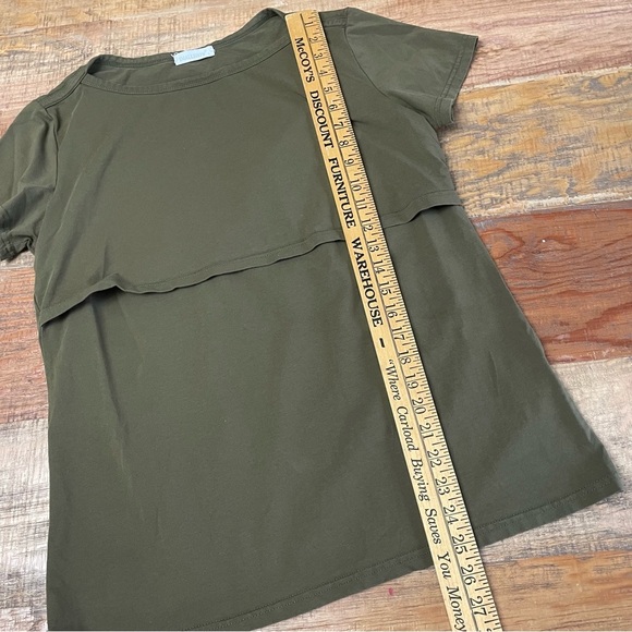 SmallShow women’s Large Tshirt Olive Green Maternity Nursing - Picture 3 of 9